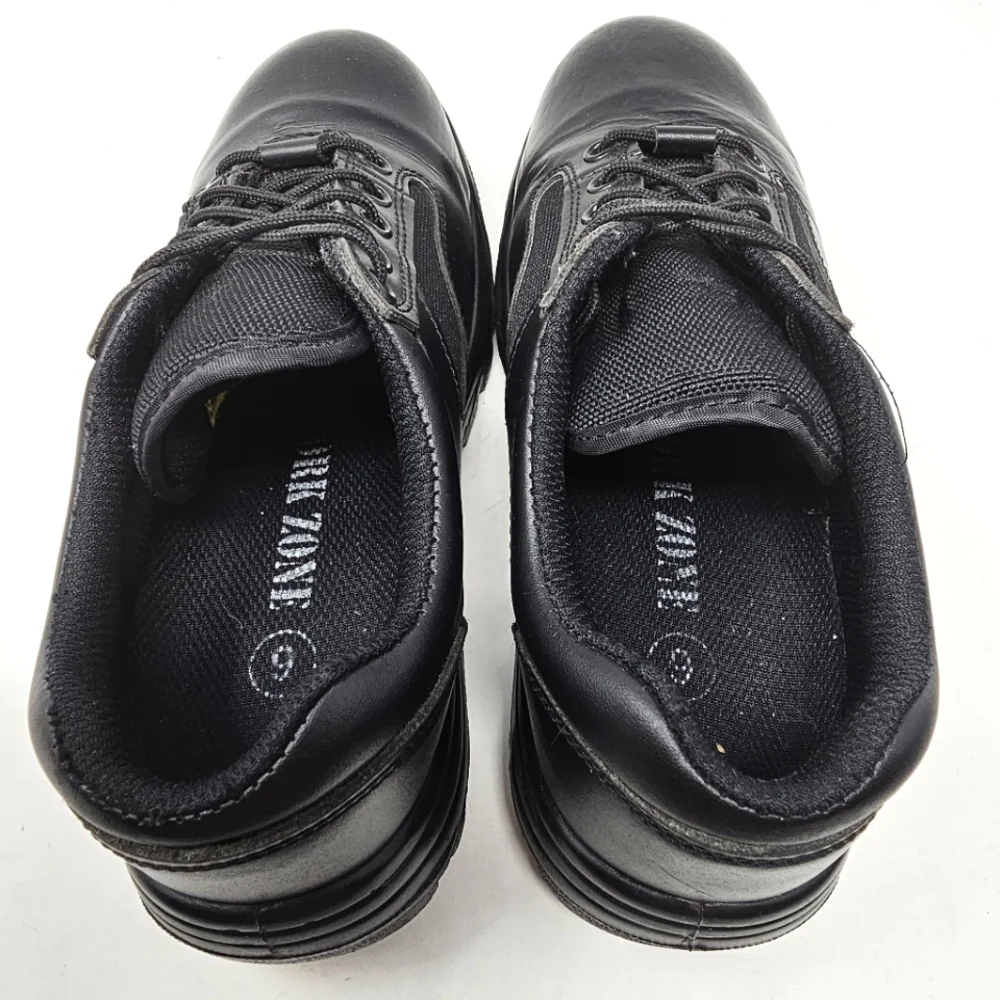 Work Zone Mens Size 6 Safety Toe Black‎ Leather Work Shoes N477 Lace Up